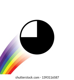 An Illustrated Icon Isolated on a Background - 75 Percent Pie Chart