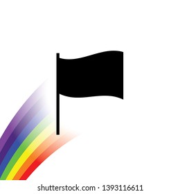 An Illustrated Icon Isolated on a Background - 3D Rectangular Waving Flag
