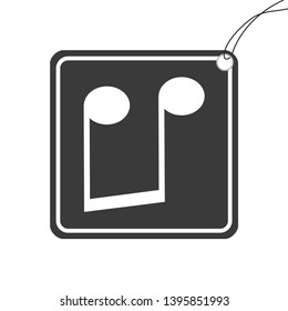 An Illustrated Icon Isolated on a Background - Upside Down Quavers