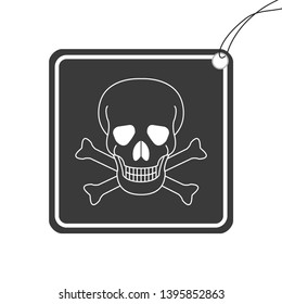An Illustrated Icon Isolated on a Background - Skull and Cross Bones