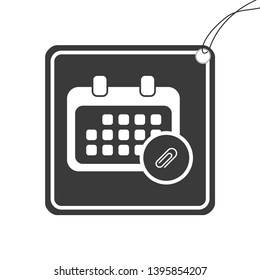An Illustrated Icon Isolated on a Background - Rounded Calendar Attach