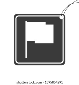 An Illustrated Icon Isolated on a Background - Rectangular Flag Waving