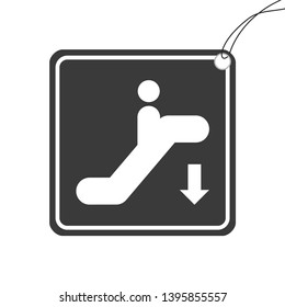 An Illustrated Icon Isolated on a Background - Escalator Down