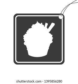 An Illustrated Icon Isolated on a Background - Cupcake with Sprinkles and Flakes