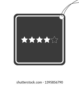 An Illustrated Icon Isolated on a Background - 4 Star Rating