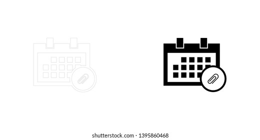 An Illustrated Icon Isolated on a Background - Square Calendar Attach