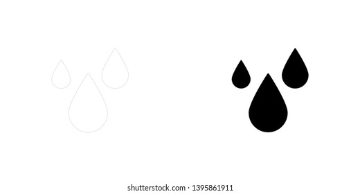 An Illustrated Icon Isolated on a Background - Rain Drops