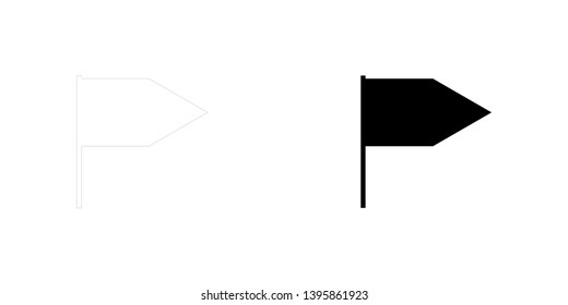 An Illustrated Icon Isolated on a Background - Rectangular Triangle Flag