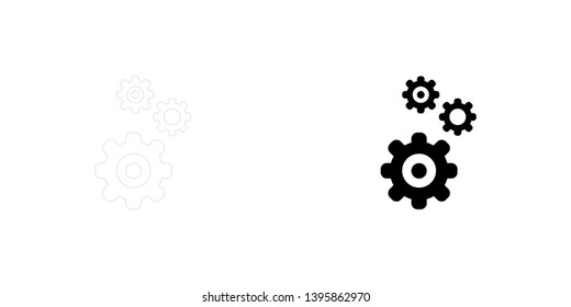 An Illustrated Icon Isolated on a Background - Multiple Cogs