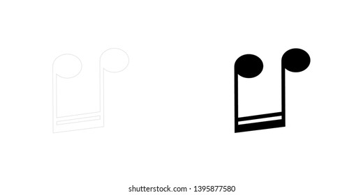 An Illustrated Icon Isolated on a Background - Musical Note