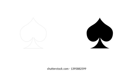 An Illustrated Icon Isolated on a Background - Card Spade Suit