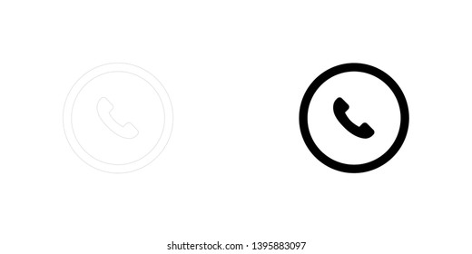 An Illustrated Icon Isolated on a Background - Circle Phone Outline