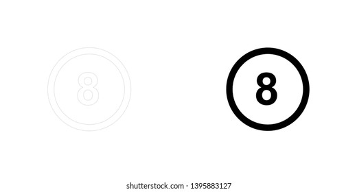 An Illustrated Icon Isolated on a Background - Circle 8 Outline