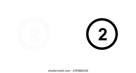 An Illustrated Icon Isolated on a Background - Circle 2 Outline