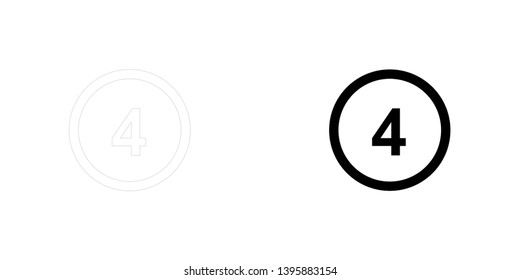 An Illustrated Icon Isolated on a Background - Circle 4 Outline