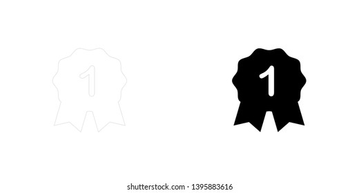 An Illustrated Icon Isolated on a Background - 1st Place Rosette