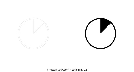 An Illustrated Icon Isolated on a Background - 12 Percent Pie Chart