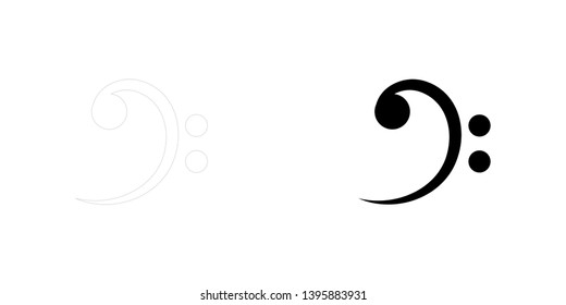 An Illustrated Icon Isolated on a Background - Bass Clef