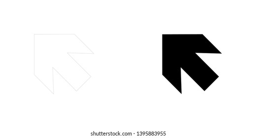 An Illustrated Icon Isolated on a Background - Arrow Up Left