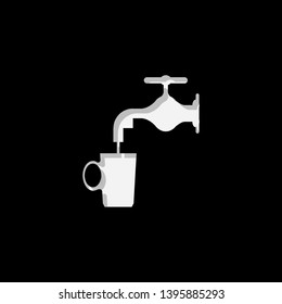An Illustrated Icon Isolated on a Background - Tap Water and Mug
