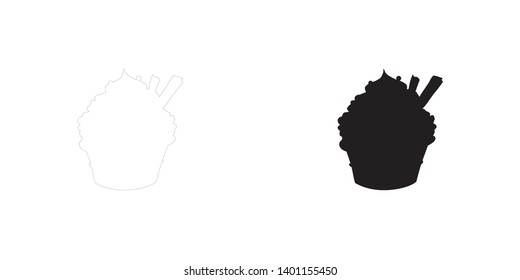 An Illustrated Icon Isolated on a Background - Cupcake