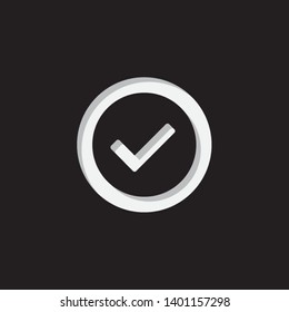 An Illustrated Icon Isolated on a Background - Round Tick