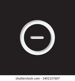 An Illustrated Icon Isolated on a Background - Round Minus