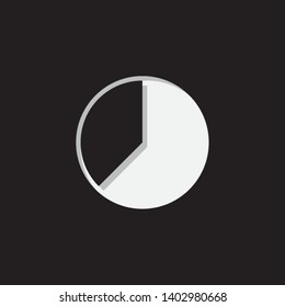 An Illustrated Icon Isolated on a Background - 62 Percent Pie Chart
