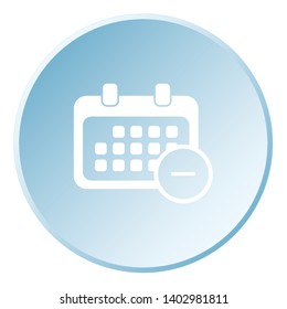 An Illustrated Icon Isolated on a Background - Rounded Calendar Remove