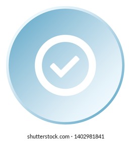 An Illustrated Icon Isolated on a Background - Round Tick