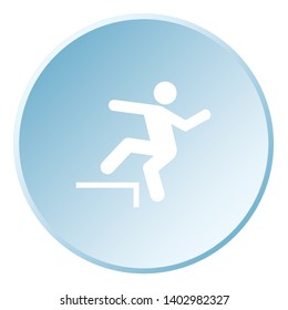 An Illustrated Icon Isolated on a Background - Man and Step