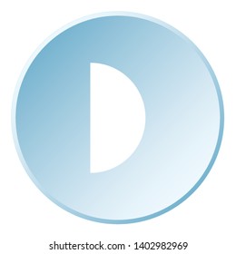 An Illustrated Icon Isolated on a Background - First Quarter Moon