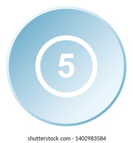 An Illustrated Icon Isolated on a Background - Circle 5 Outline