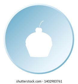 An Illustrated Icon Isolated on a Background - Cupcake with Cherry on Top