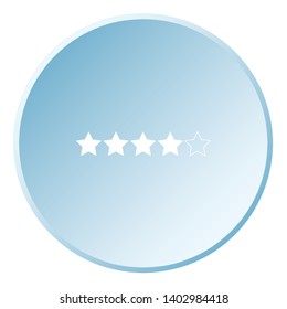 An Illustrated Icon Isolated on a Background - 4 Star Rating