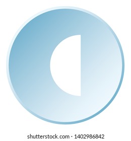 Illustrated Icon Isolated on a Background - Last Quarter Moon