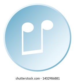 Illustrated Icon Isolated on a Background - Upside Down Musical Note