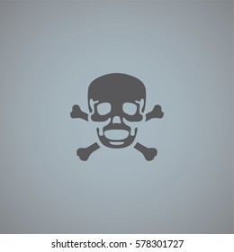 An Illustrated Icon Isolated on a Background - Skull and Cross Bones