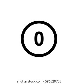 An Illustrated Icon Isolated on a Background - Circle 0 White