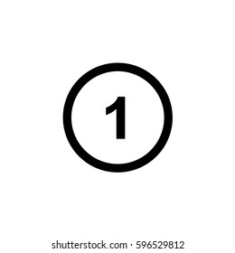An Illustrated Icon Isolated on a Background - Circle 1 White