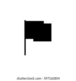 An Illustrated Icon Isolated on a Background - Rectangular Flag Waving