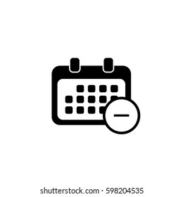An Illustrated Icon Isolated on a Background - Rounded Calendar Remove