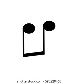 An Illustrated Icon Isolated on a Background - Upside Down Quavers