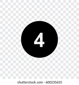 An Illustrated Icon Isolated on a Background - Circle 4 Black