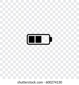 An Illustrated Icon Isolated on a Background - Half Battery