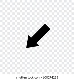 An Illustrated Icon Isolated on a Background - Lower Left Arrow