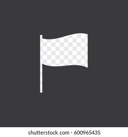An Illustrated Icon Isolated on a Background - 3D Rectangular Waving Flag
