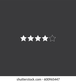 An Illustrated Icon Isolated on a Background - 4 Star Rating