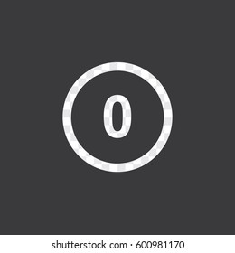 An Illustrated Icon Isolated on a Background - Circle 0 White