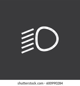 An Illustrated Icon Isolated on a Background - Headlights